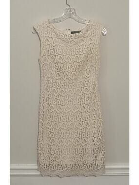 Ralph Lauren Cream Lace Cocktail Dress Size 2P